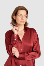 Load image into Gallery viewer, Oversized Silk PJ Set – Burgundy