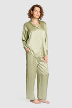 Load image into Gallery viewer, Oversized Silk PJ Set – Sage