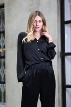 Load image into Gallery viewer, Organic Peace Silk Pyjama Set in Black