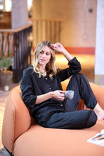 Load image into Gallery viewer, Organic Peace Silk Pyjama Set in Black