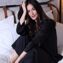Load image into Gallery viewer, Organic Peace Silk Pyjama Set in Black