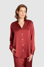 Load image into Gallery viewer, Oversized Silk PJ Set – Burgundy