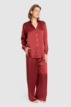 Load image into Gallery viewer, Oversized Silk PJ Set – Burgundy