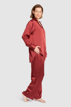 Load image into Gallery viewer, Oversized Silk PJ Set – Burgundy