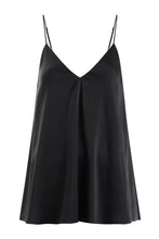 Load image into Gallery viewer, Ethical Kind organic peace v neck silk camisole top and short set in Black