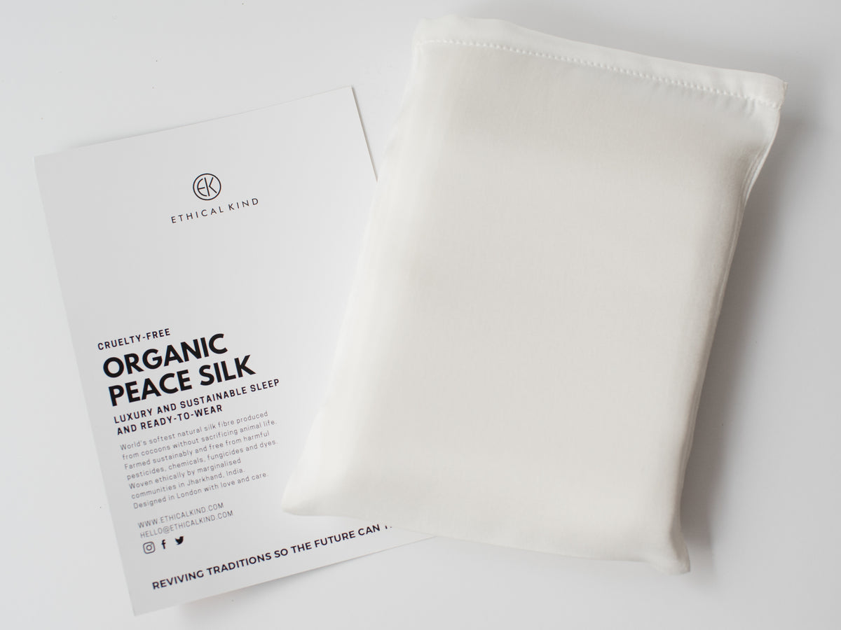 Organic Peace Silk Pillowcase Ivory Ethical Kind