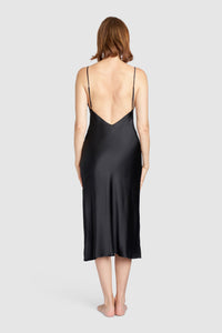 Silk Slip Dress – Black