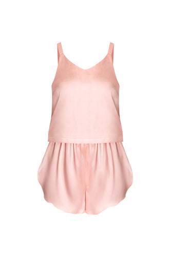 Silk Tank & Shorts Set – Quartz Pink