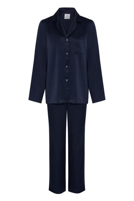Organic Peace Silk Pyjama Set in Evening Blue