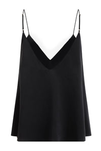 Ethical Kind Organic Peace Silk Double Layer, Flare, Camisole Top with Adjustable Straps in Black,