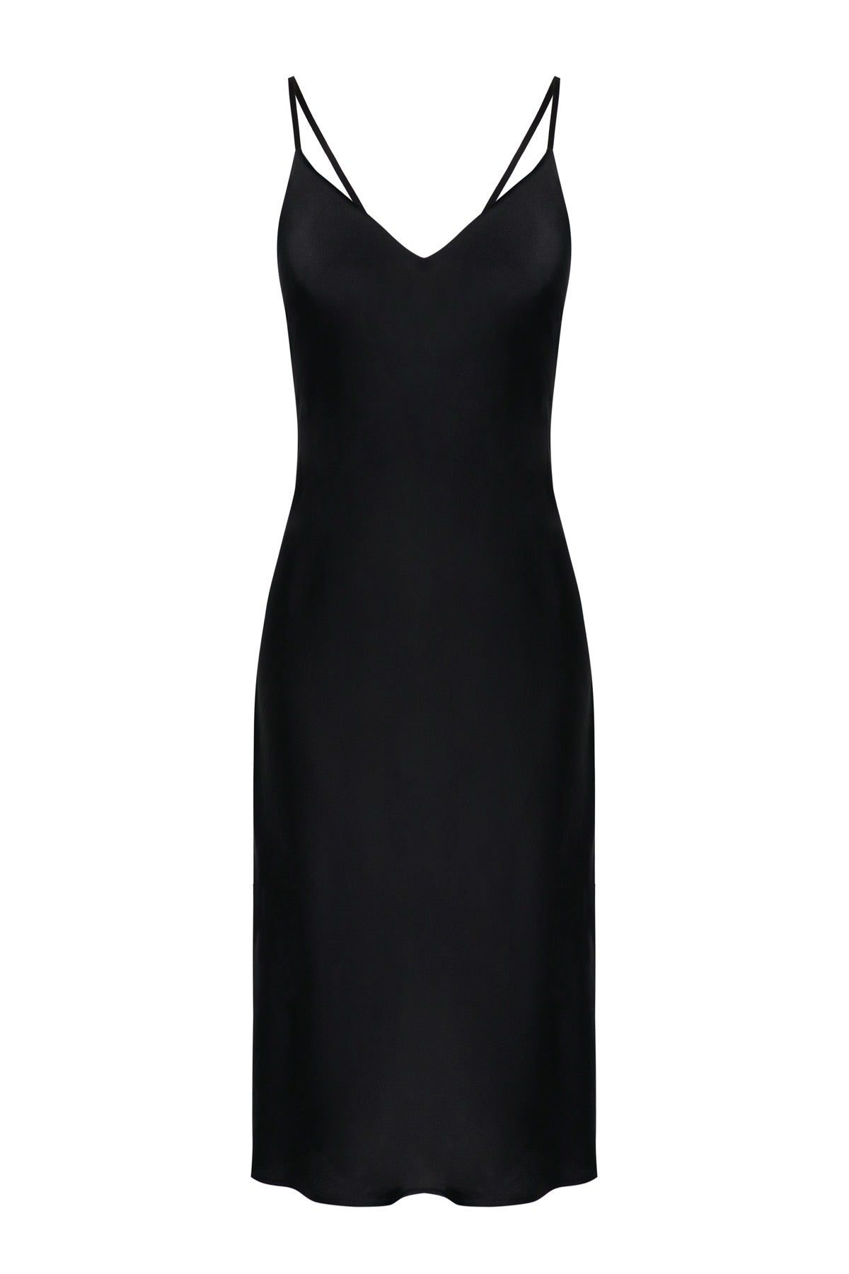 Organic Peace Silk Slip Midi Dress in Black – Ethical Kind
