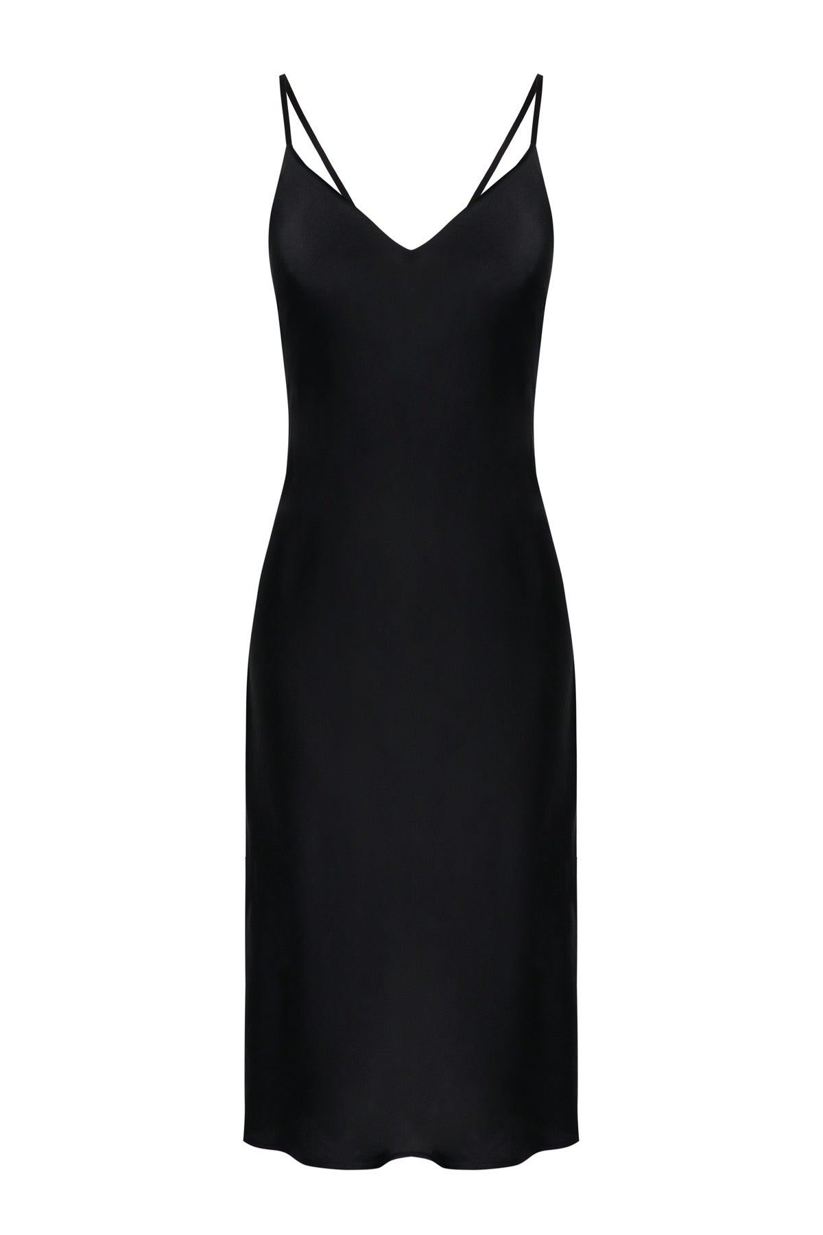 Organic Peace Silk Slip Midi Dress in Black Ethical Kind Organic Peace Silk Slip Midi Dress in Black Ethical Kind