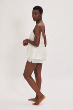 Load image into Gallery viewer, Ethical Kind Organic Peace Silk V neck Camisole top and short set in Ivory White, Bridal nightwear