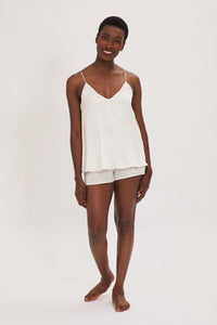 Organic Peace Silk Camisole and Shorts Set in Ivory
